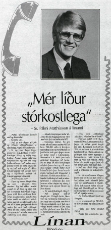 Sr. Pálma líður stórkostlega