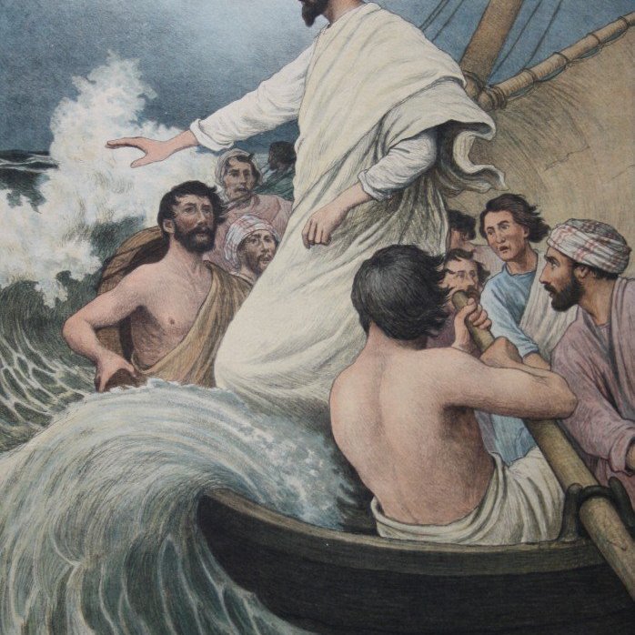 Jesús hastar á storminn
Eftirprentun, 39,5 x 58 cm.
Höfundur: Poul Steffensen (1866-1923)
Ár: 1913
Eigandi: Minjasafnið á Akureyri