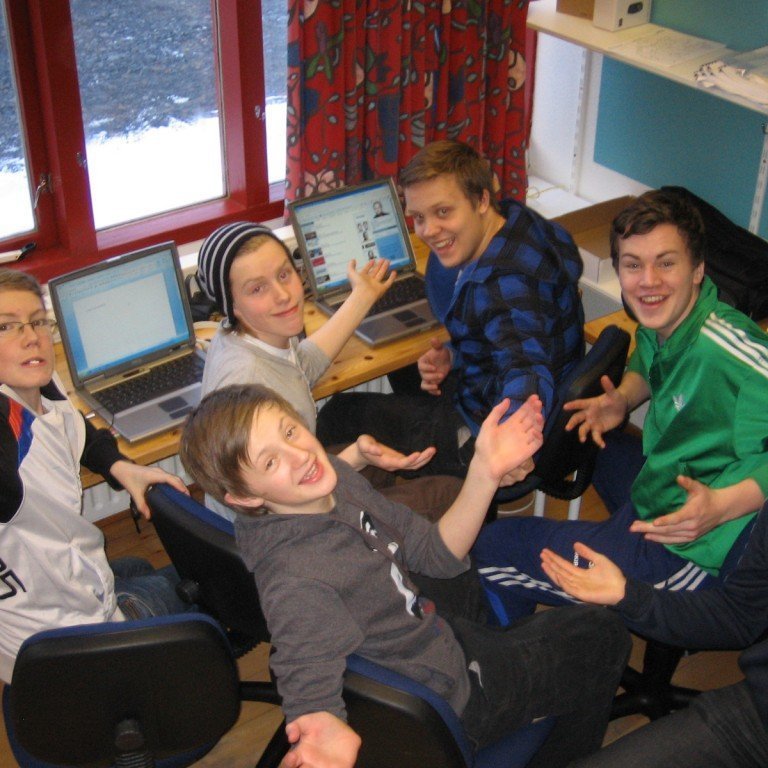 Hluti fjölmiðlahópsins.