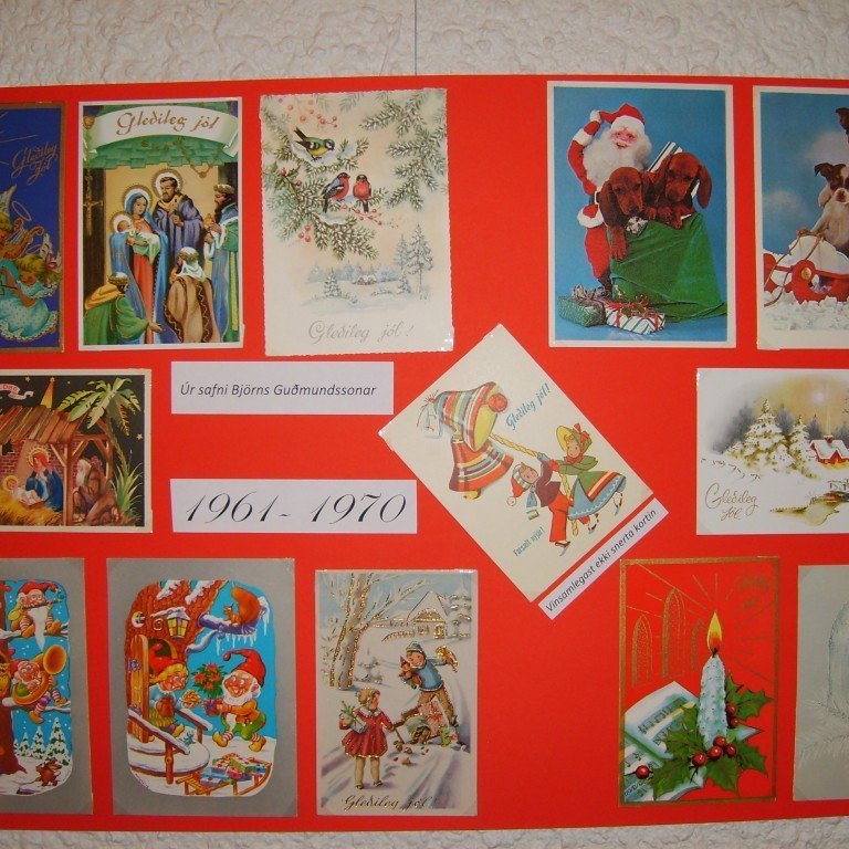 Jólakort úr safni Björns Guðmundssonar, flokkuð í safni hans sem kort frá árunum 1961 til 1970.