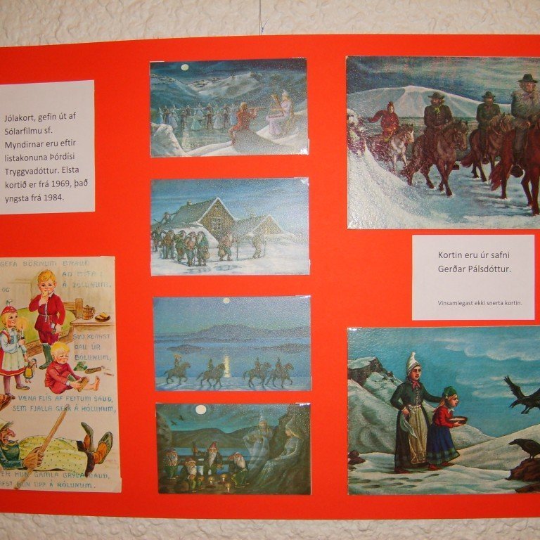 Jólakort, gefin út af Sólarfilmu sf. Myndirnar eru eftir listakonuna Þórdísi Tryggvadóttur. Elsta kortið er frá 1969, það yngsta frá 1984.

Kortin eru úr safni Gerðar Pálsdóttur.