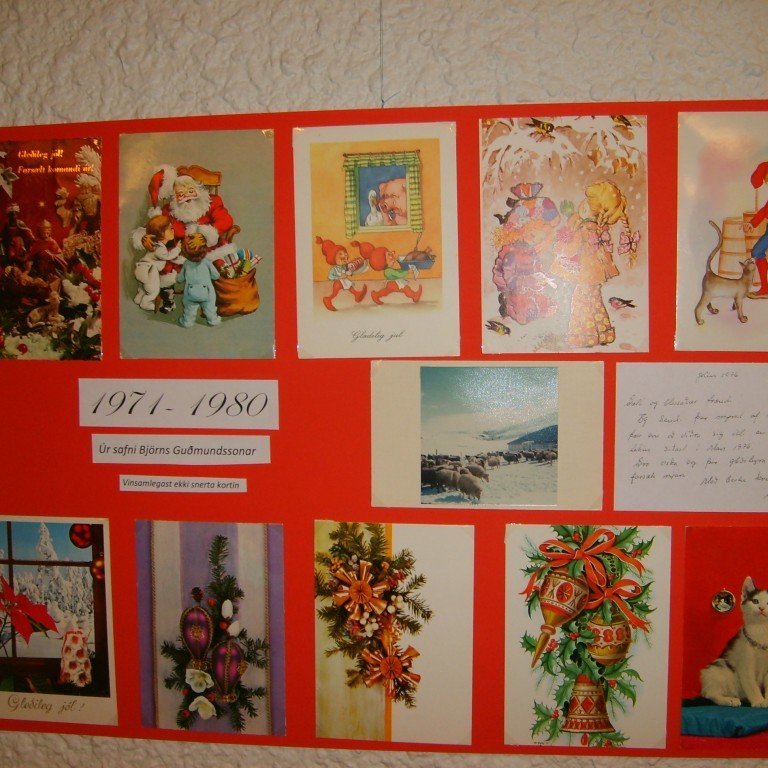 Jólakort úr safni Björns Guðmundssonar, flokkuð í safni hans sem kort frá árunum 1971 til 1980.