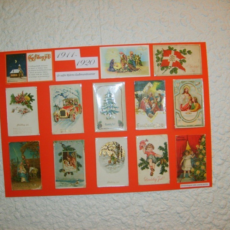Jólakort úr safni Björns Guðmundssonar, flokkuð í safni hans sem kort frá árunum 1911 til 1920.