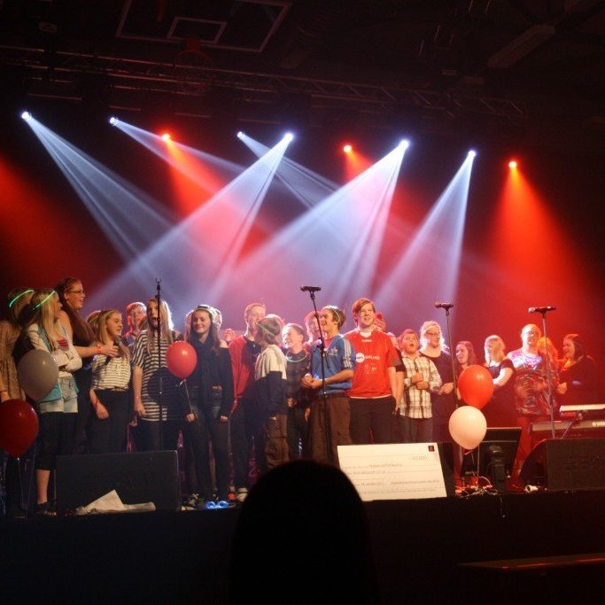 Nokkur æskulýðsfélög tóku þátt í hæfileikakeppni kvöldsins og stigu öll á svið.