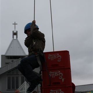 Kassaklifur - Glerárkirkja í baksýn