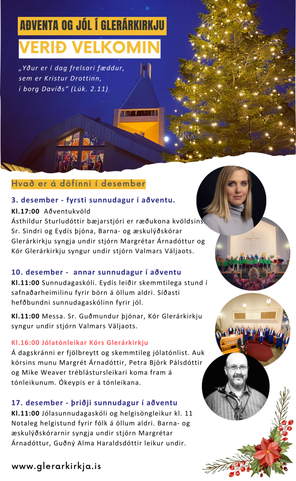 Dagskrá um aðventu og jól