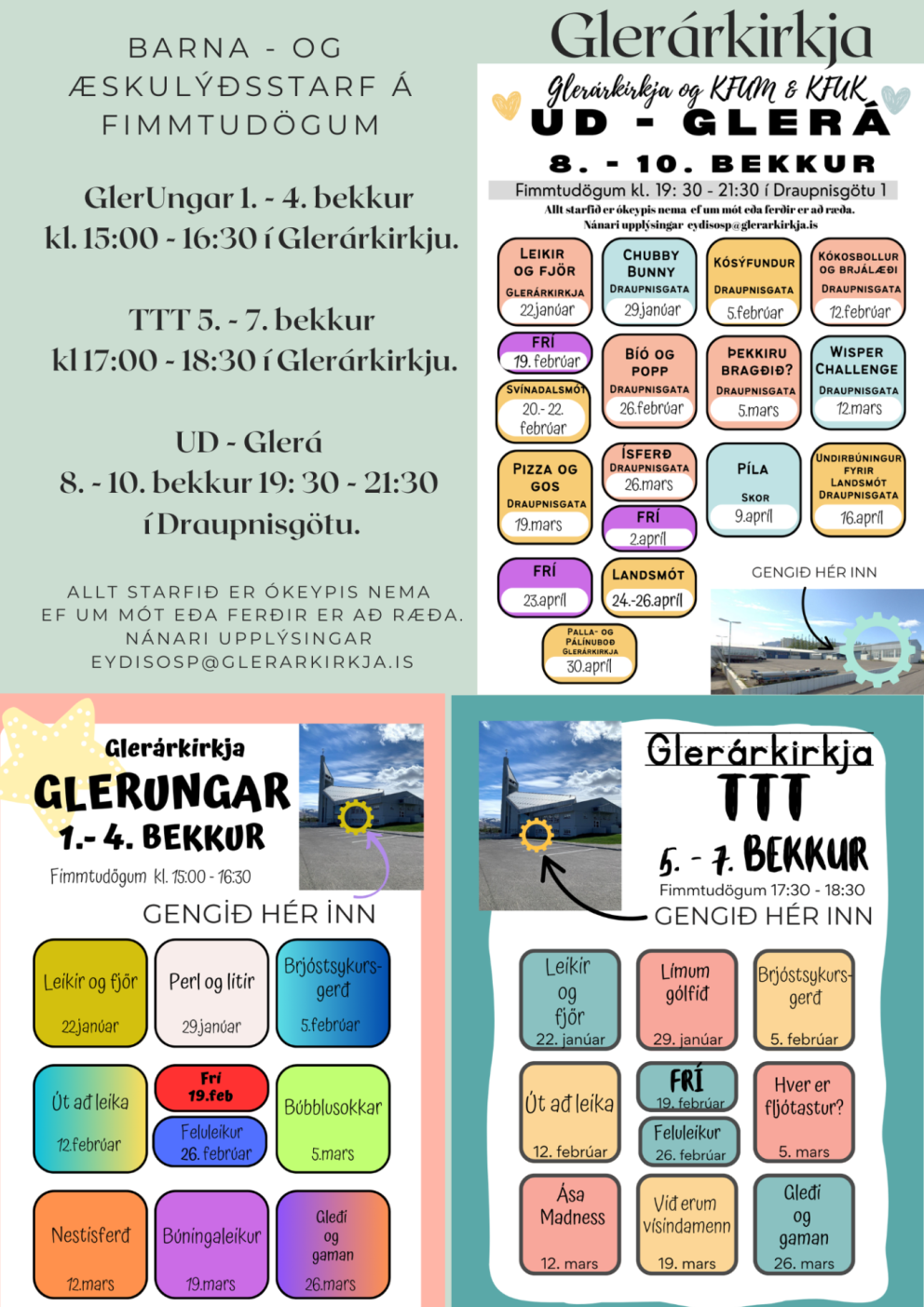 Barna- og Æskulýðsstarf byrjar 22. janúar 2026