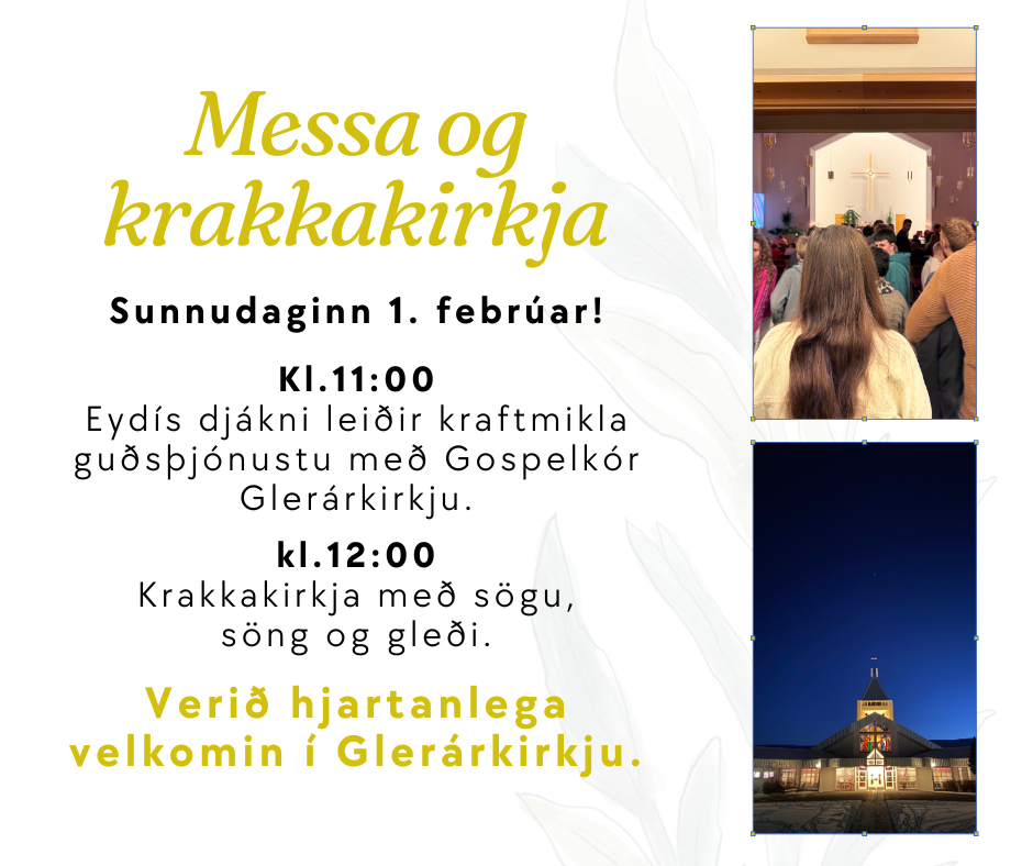 Sunnudagurinn 1. febrúar - Messa, matur, krakkakirkja