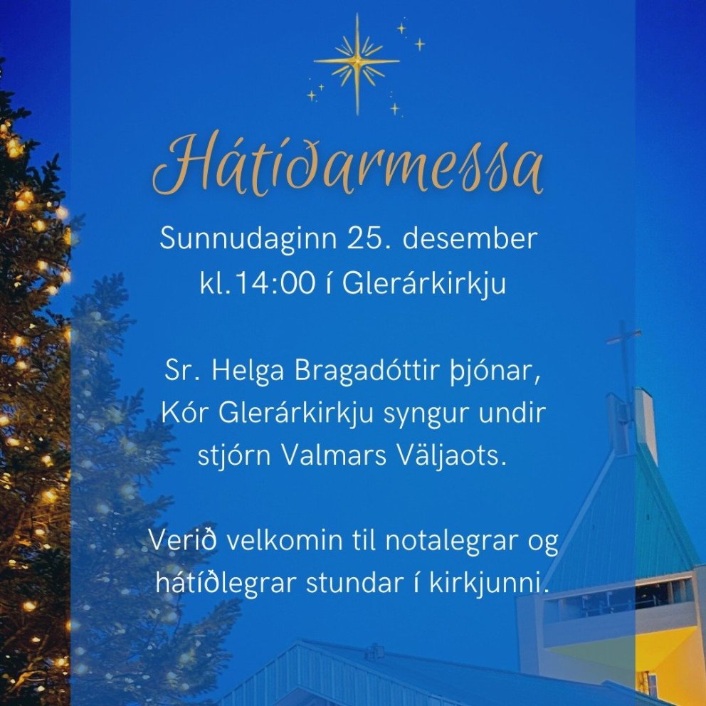 Hátíðarmessa sunnudaginn 25. desember kl. 14