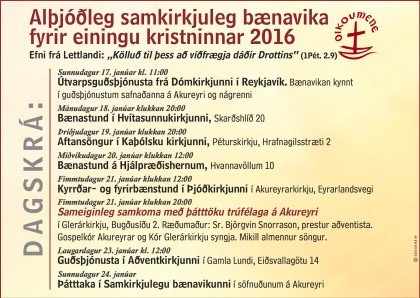 Samkirkjuleg bænavika 18.-25 janúar