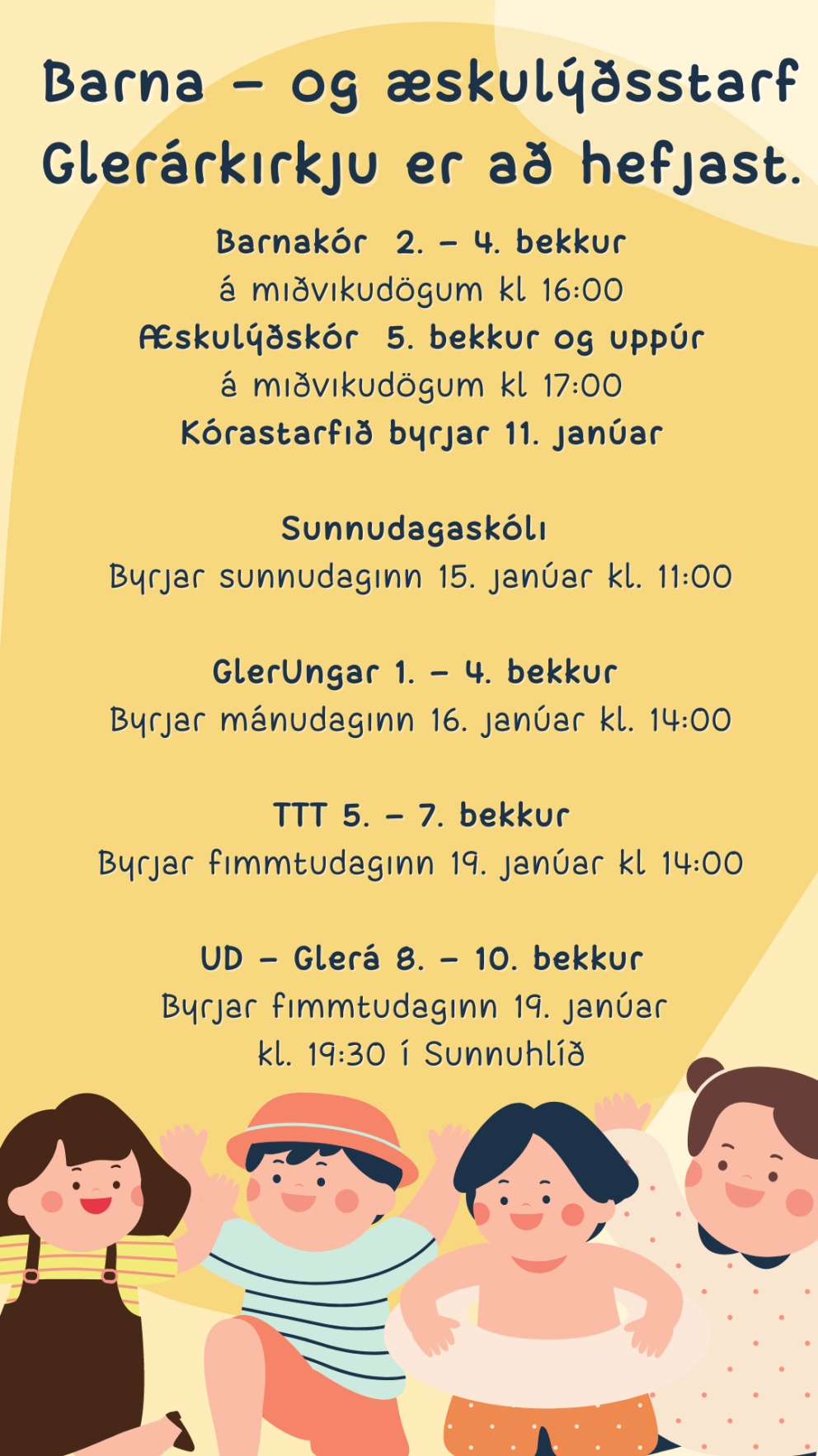 Barna - og Æskulýðsstarf Glerárkirkju er að hefjast.