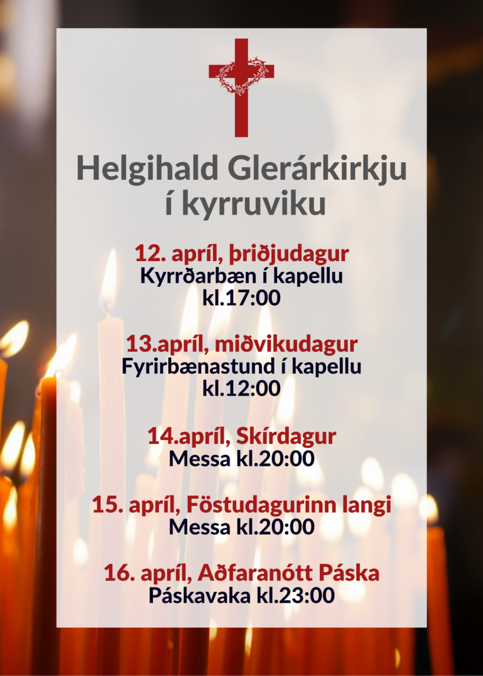 Helgihald um páska.