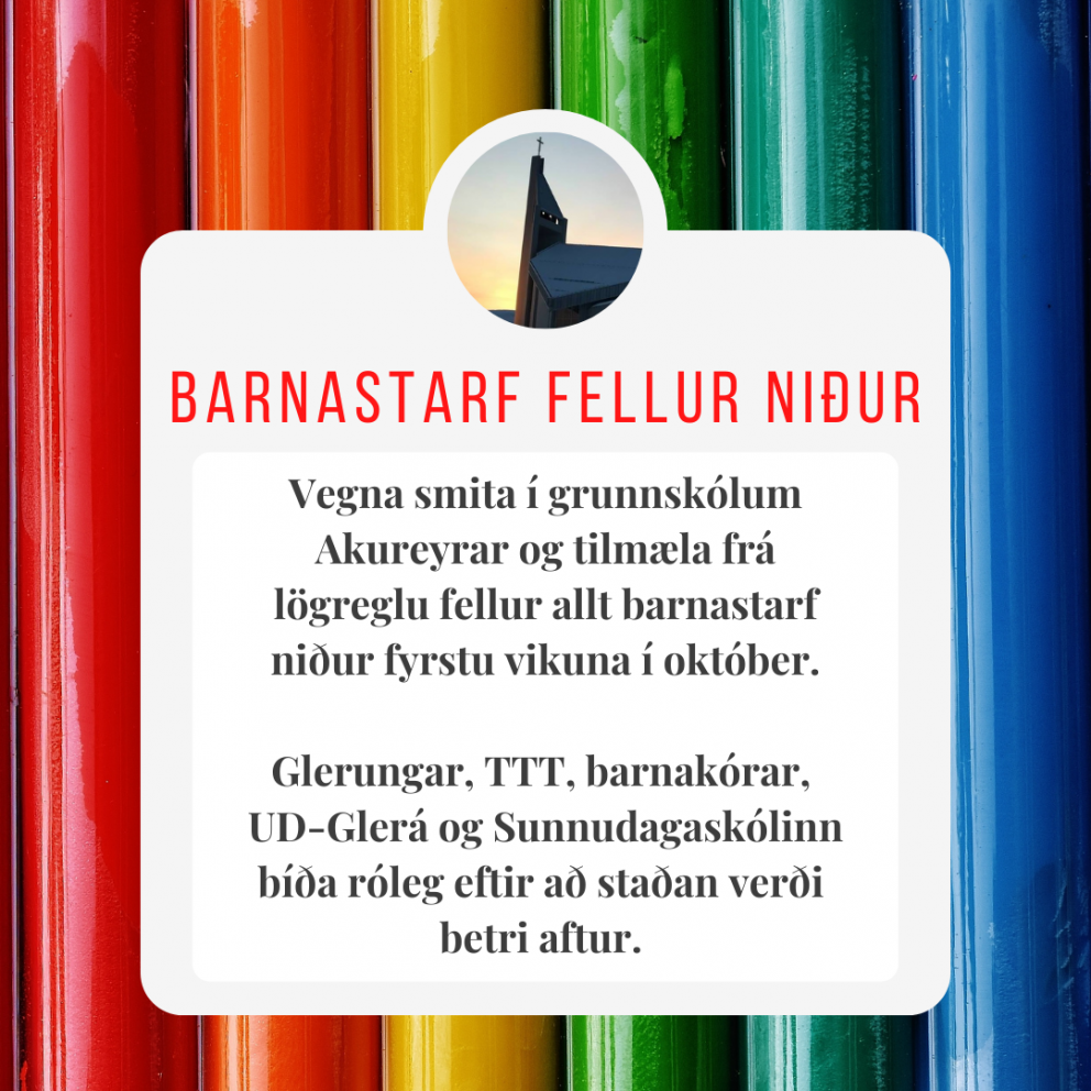 Allt barnastarf liggur niðri fyrstu viku október
