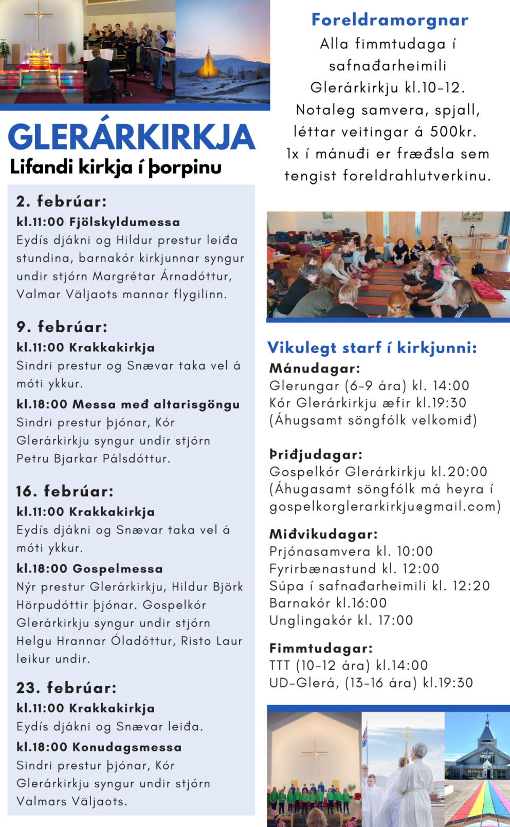 Helgihaldið í febrúar