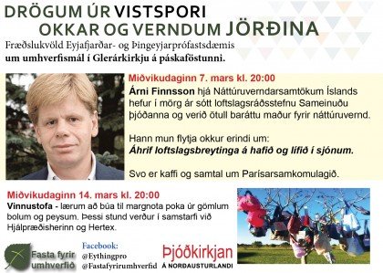 Áhrif loftslagsbreytinga á hafið og lífið í sjónum - Árni Finnsson með erindi á umræðukvöldi í Glerá…