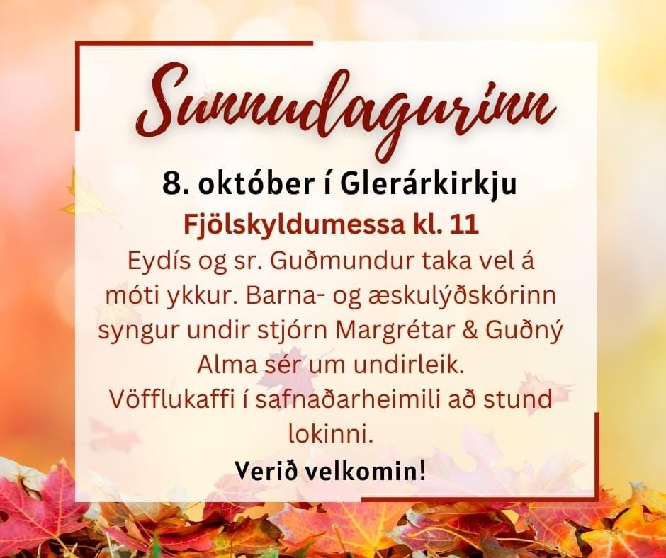 Fjölskyldumessa kl. 11 sunnudaginn 8. október