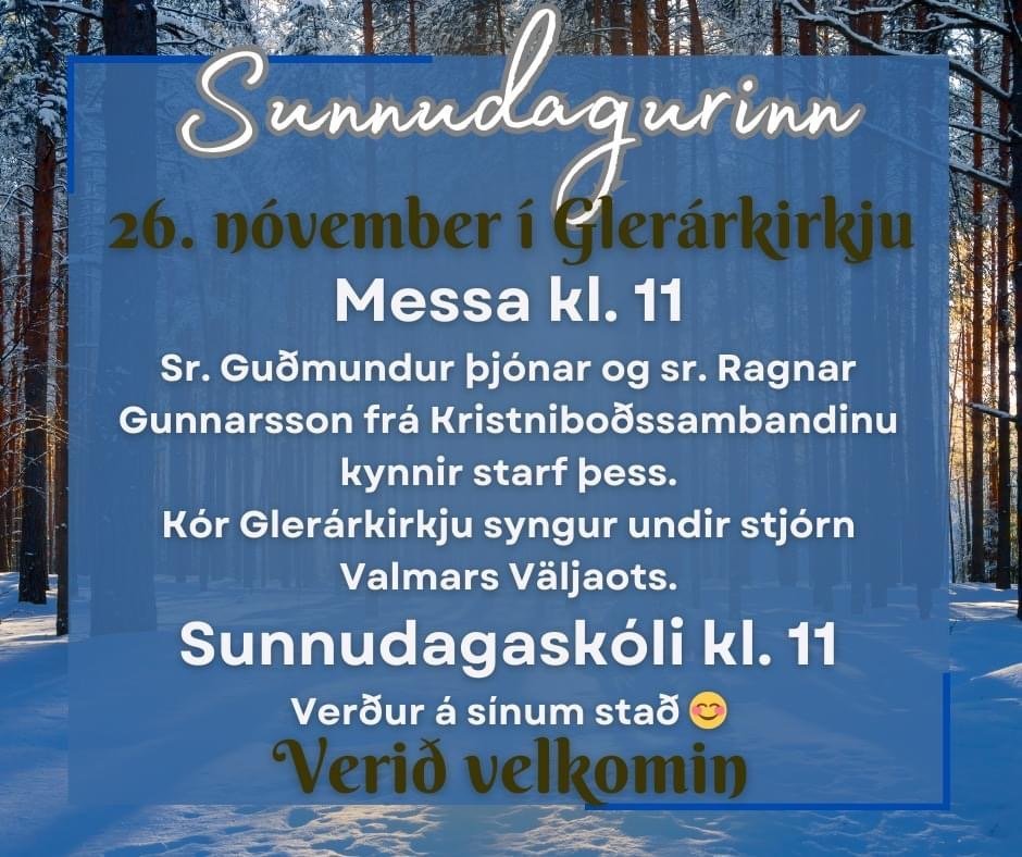 Messa kl. 11 sunnudaginn 26. nóvember