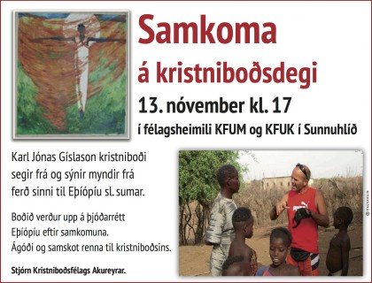 Karl Jónas Gíslason kristniboði í heimsókn