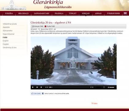 Glerárkirkja 20 ára - sögubrot á N4