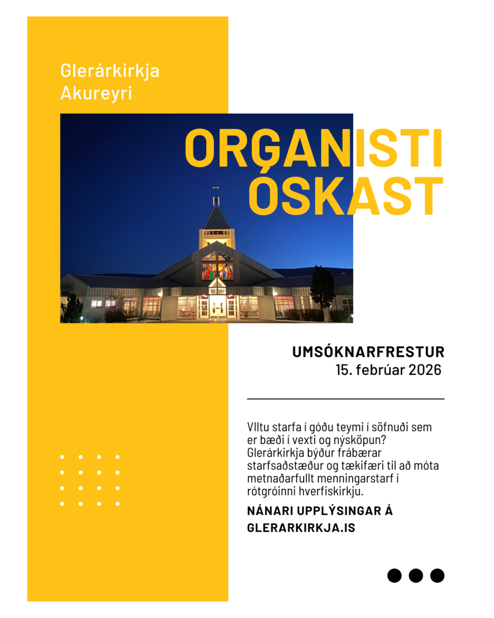Laust starf organista