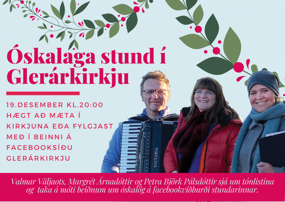 Óskalagastund í Glerárkirkju og í streymi : 19. desember
