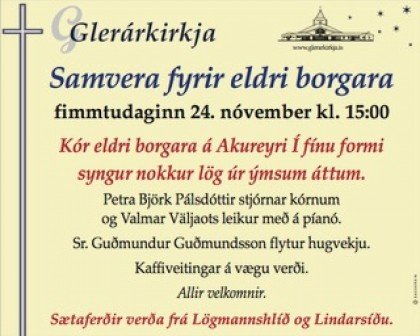 Samvera eldri borgara fimmtudaginn 24. nóv. kl. 15