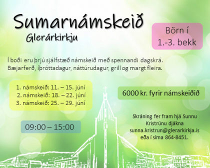 Sumarnámskeið í Glerárkirkju.