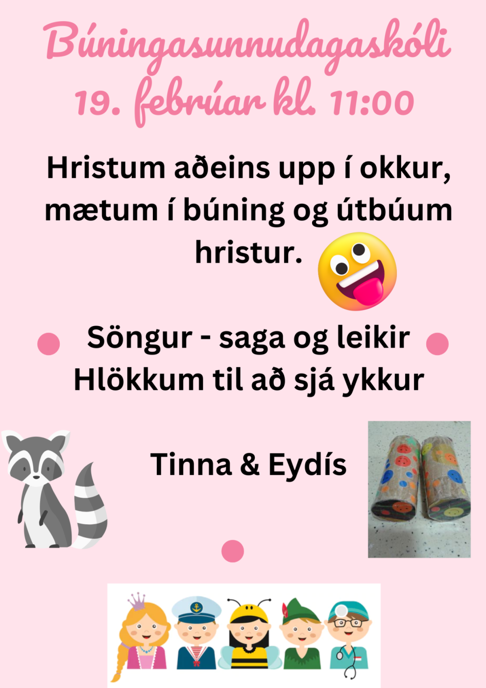 Búningasunnudagaskóli 19. febrúar
