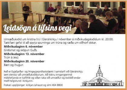 Umræðukvöld um kristna trú byrja 6. nóv. kl. 20