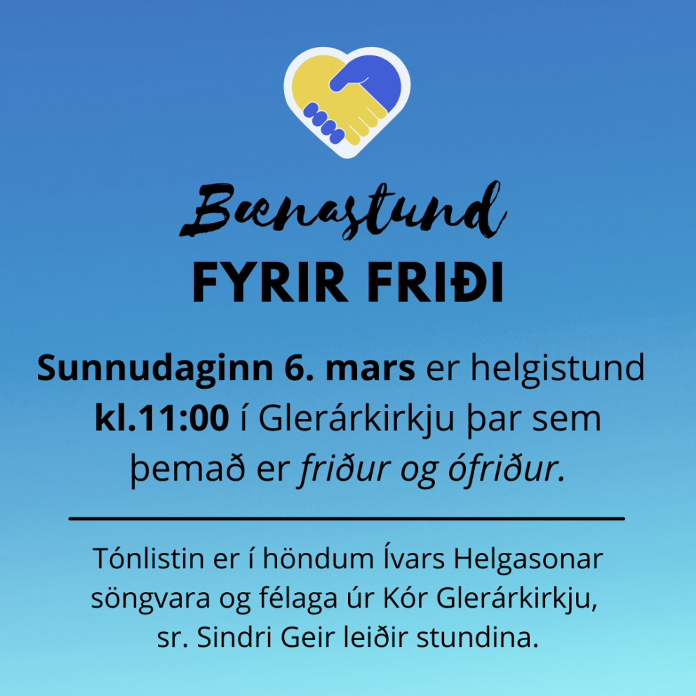 Bænastund fyrir friði - 6.mars kl.11:00