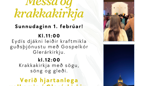 Sunnudagurinn 1. febrúar - Messa, matur, krakkakirkja