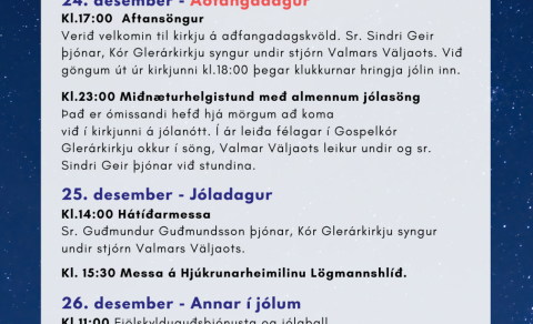 Jólin í Glerárkirkju - dagskrá
