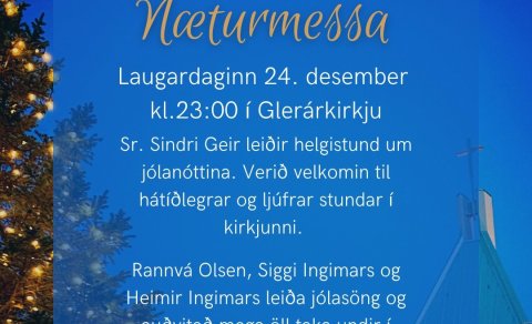 Næturmessa þann 24. desember kl. 23