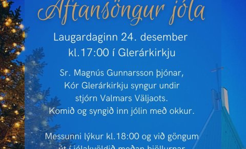 Aftansöngur kl. 17:00 á aðfangadagskvöld