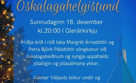 Óskalagahelgistund 18. desember kl. 20