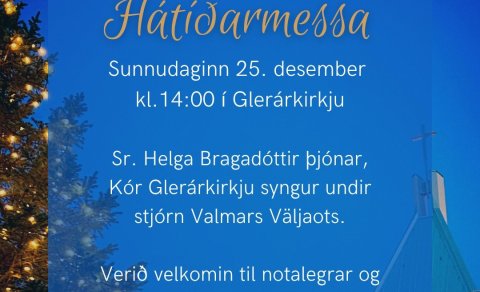 Hátíðarmessa sunnudaginn 25. desember kl. 14