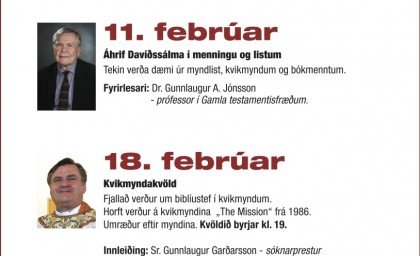 Biblían og menningin á fræðslukvöldum í febrúar