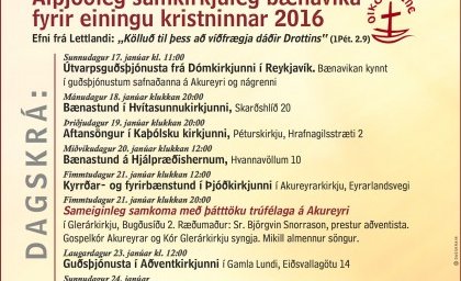 Samkirkjuleg bænavika 18.-25 janúar