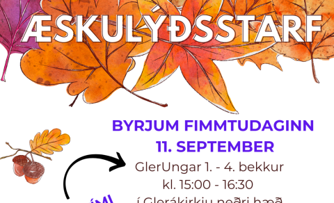 Nú er allt barna - og æskulýðsstarf að hefjast hér í Glerárkirkju.