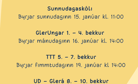 Barna - og Æskulýðsstarf Glerárkirkju er að hefjast.