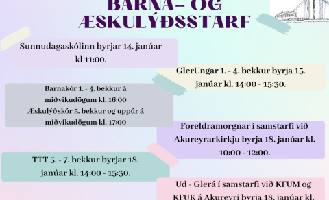 Barna - og Æskulýðsstarf Glerárkirkju er að hefjast