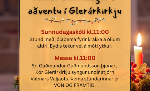 Tónleikar og messa 2. sunnudag í aðventu