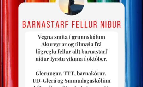 Allt barnastarf liggur niðri fyrstu viku október