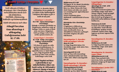 Verið velkomin til kirkju á aðventunni og um jólin