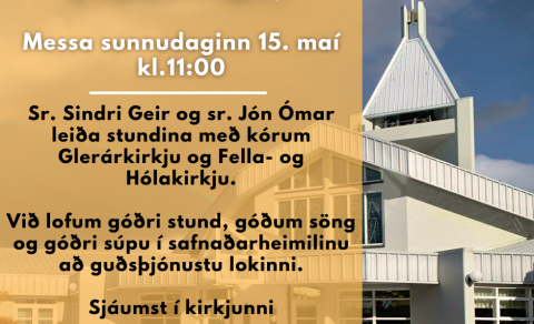 Messa með heimsókn frá Fella- og Hólakirkju 15.maí