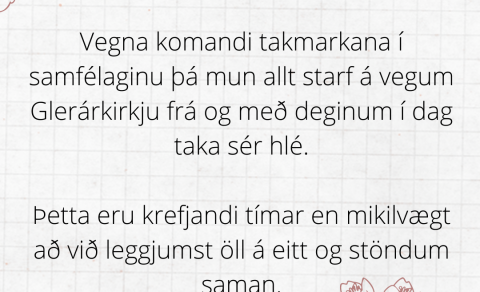 Hlé á starfi Glerárkirkju