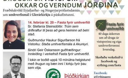 Fræðslu- og umræðukvöld um umhverfismál á miðvikudögum kl. 20