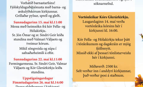 Dagskrá Glerárkirkju í maí