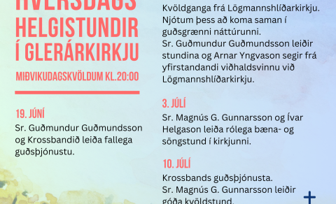 Hversdagshelgistundir í Glerárkirkju - miðvikudagskvöldum kl.20:00