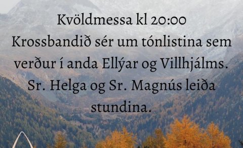 Krossbandsmessa sunnudaginn 23. október kl. 20:00